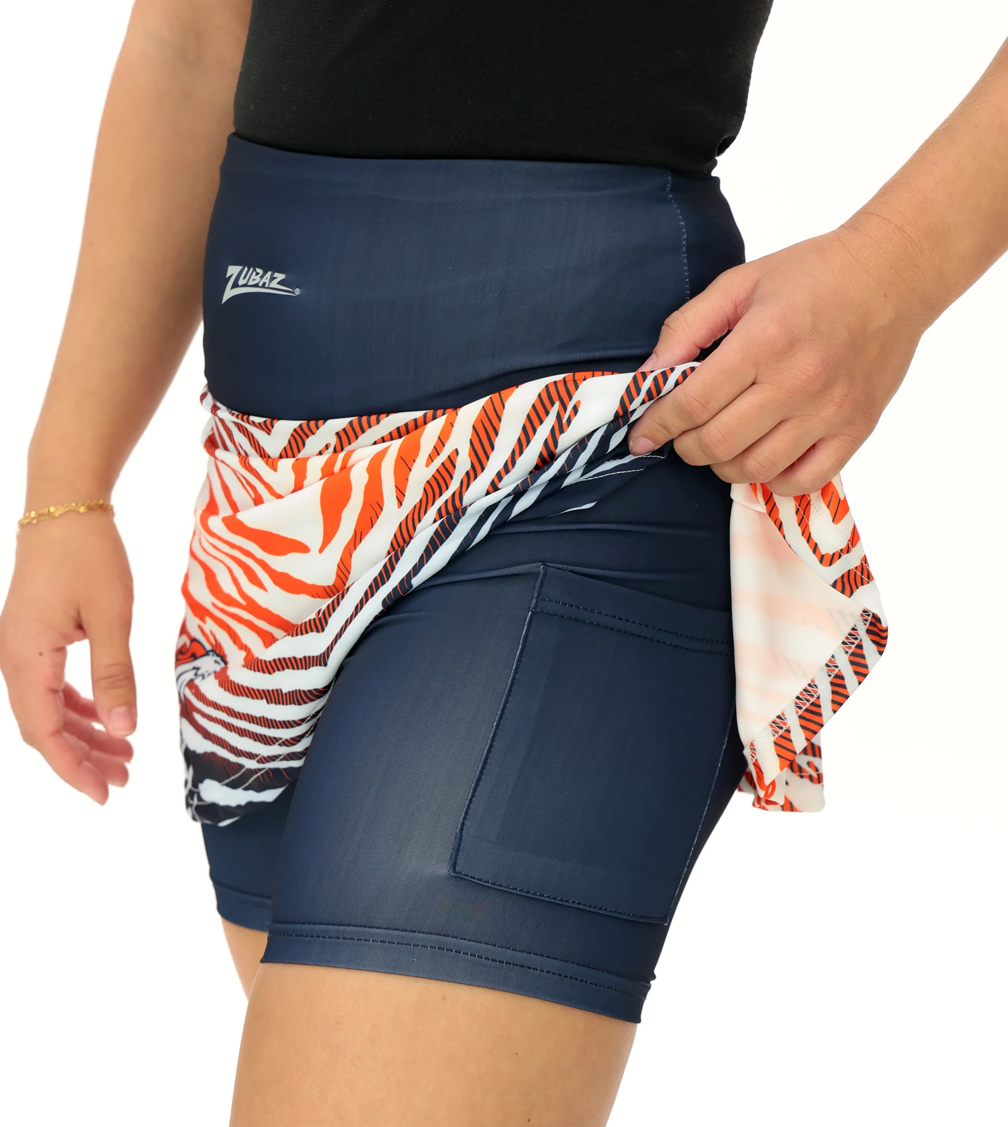 Zubaz NFL Women's Zebra Ombre Skort Team Primary Logo, Denver Broncos - Image 12