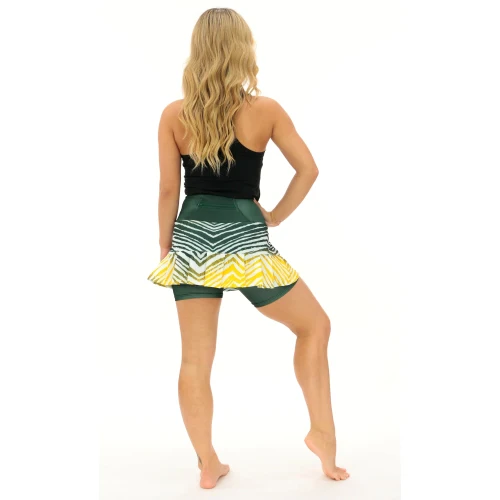 Zubaz NFL Women's Zebra Ombre Skort Team Primary Logo, Green Bay Packers - Image 3