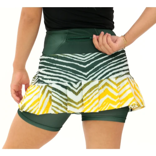 Zubaz NFL Women's Zebra Ombre Skort Team Primary Logo, Green Bay Packers - Image 6