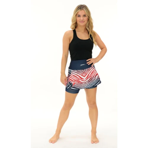 Zubaz NFL Women's Zebra Ombre Skort Team Primary Logo, Houston Texans - Image 2