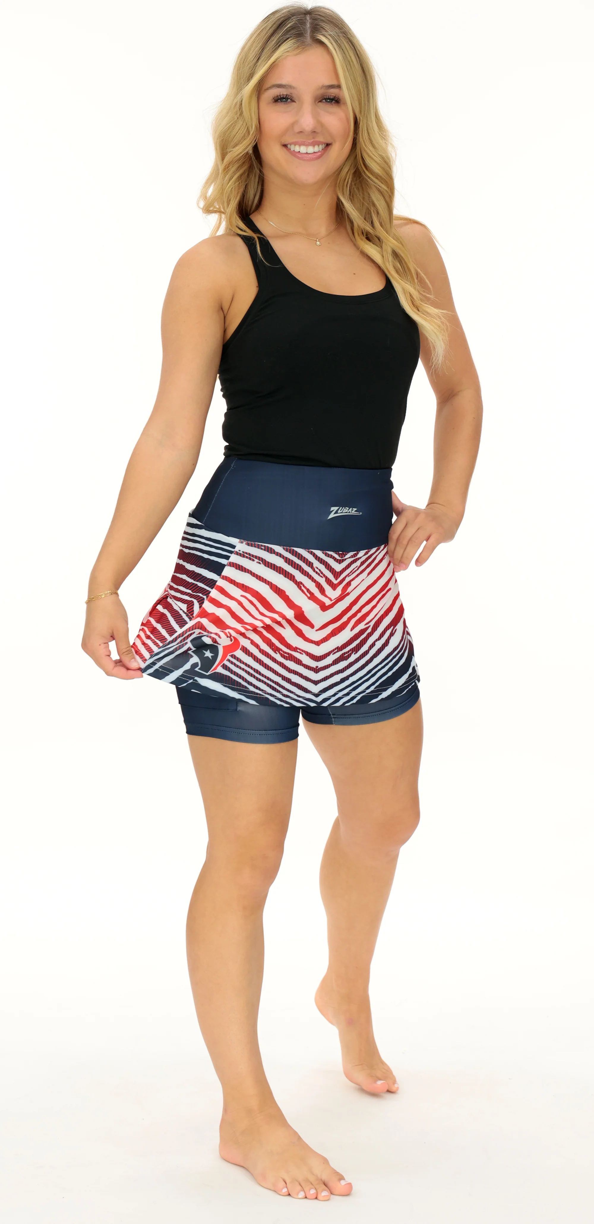 Zubaz NFL Women's Zebra Ombre Skort Team Primary Logo, Houston Texans - Image 38