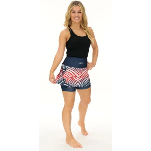 Zubaz NFL Women's Zebra Ombre Skort Team Primary Logo, Houston Texans - Image 4