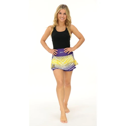 Zubaz NFL Women's Zebra Ombre Skort Team Primary Logo, Minnesota Vikings - Image 2