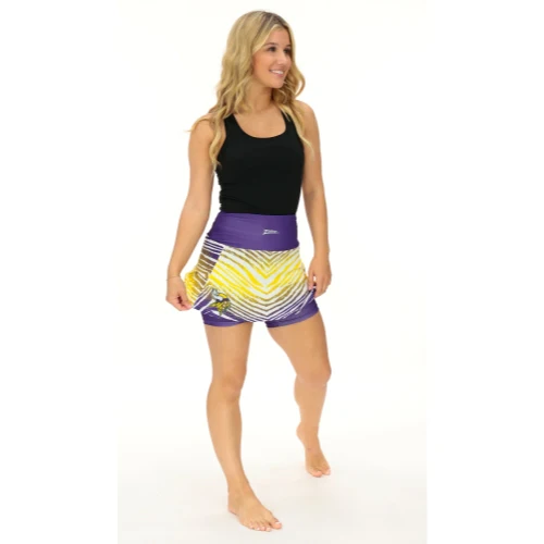 Zubaz NFL Women's Zebra Ombre Skort Team Primary Logo, Minnesota Vikings - Image 4