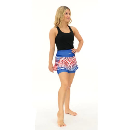 Zubaz NFL Women's Zebra Ombre Skort Team Primary Logo, New York Giants - Image 4