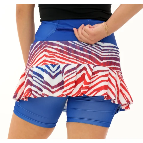Zubaz NFL Women's Zebra Ombre Skort Team Primary Logo, New York Giants - Image 6