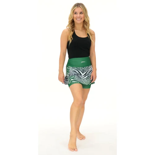 Zubaz NFL Women's Zebra Ombre Skort Team Primary Logo, New York Jets - Image 4