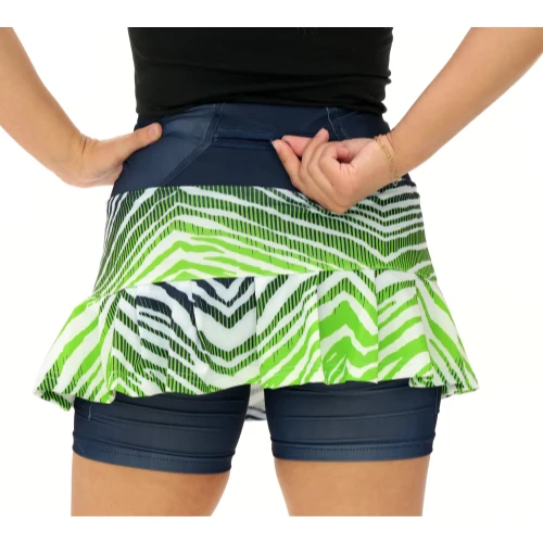 Zubaz NFL Women's Zebra Ombre Skort Team Primary Logo, Seattle Seahawks - Image 6