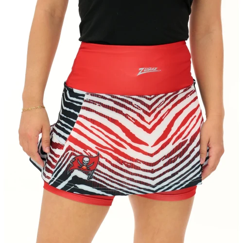 Zubaz NFL Women's Zebra Ombre Skort Team Primary Logo, Tampa Bay Buccaneers
