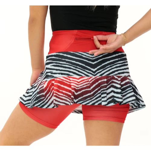 Zubaz NFL Women's Zebra Ombre Skort Team Primary Logo, Tampa Bay Buccaneers - Image 5