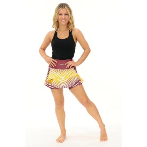 Zubaz NFL Women's Zebra Ombre Skort Team Primary Logo, Washington Commanders - Image 2