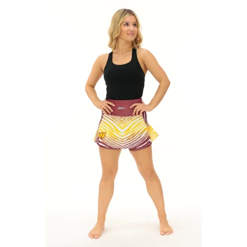 Zubaz NFL Women's Zebra Ombre Skort Team Primary Logo, Washington Commanders - Image 3