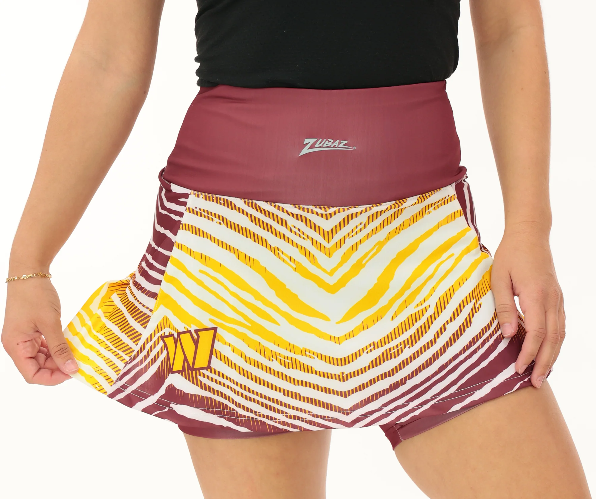 Zubaz NFL Women's Zebra Ombre Skort Team Primary Logo, Washington Commanders - Image 35