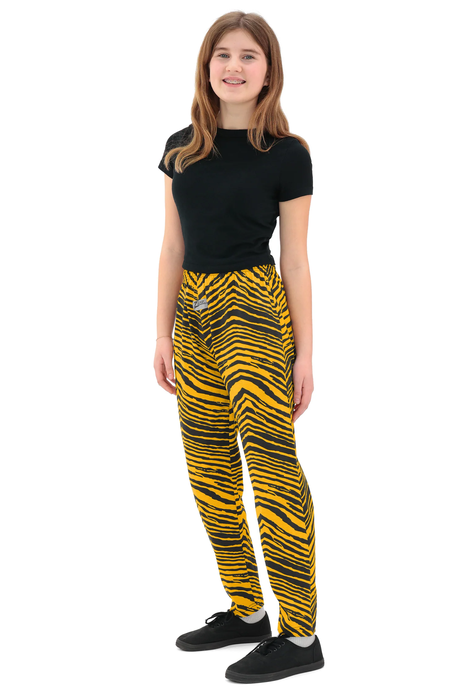 Zubaz Unisex Youth Z88 2 Color Zebra Pant, Black/Gold, 4/5 - Image 8
