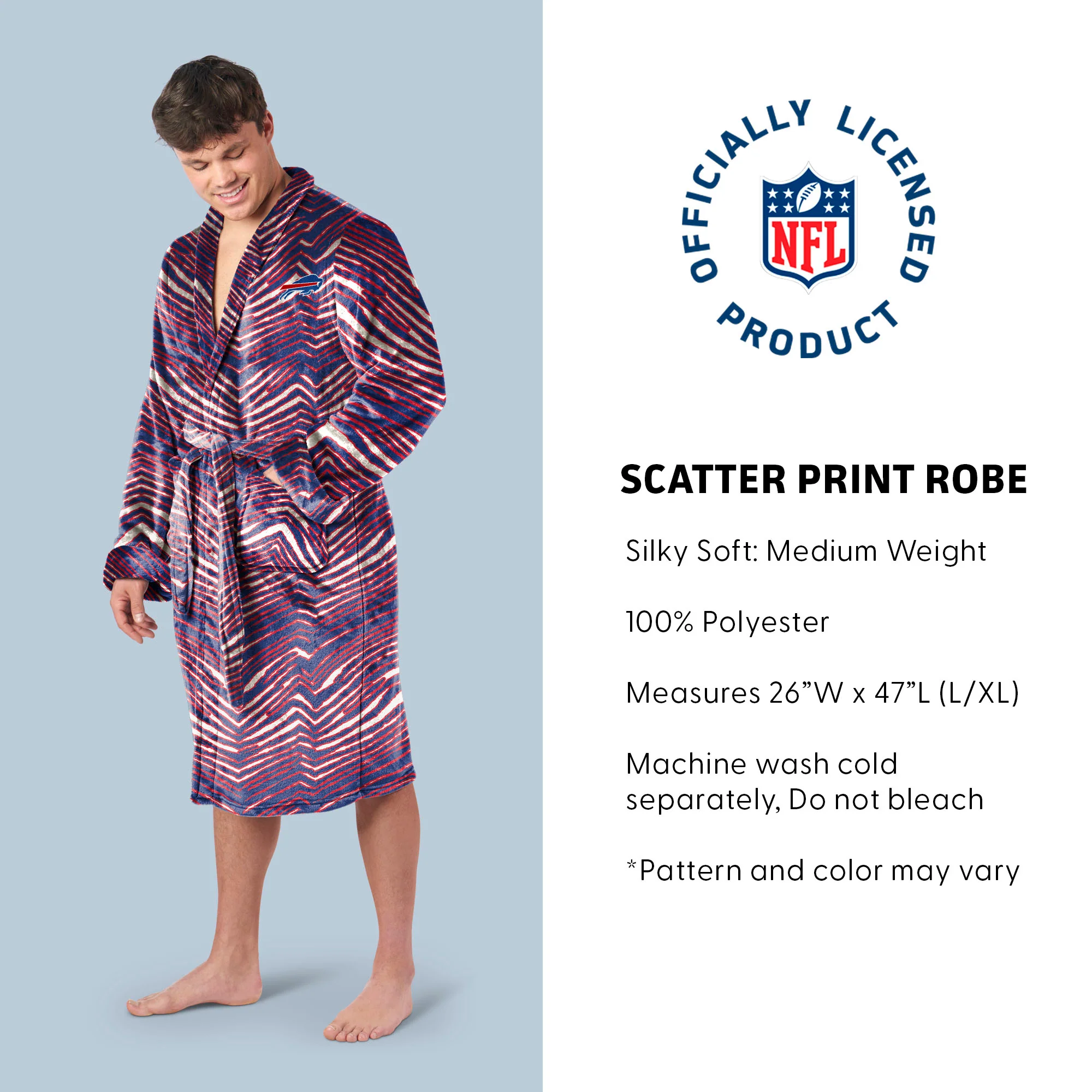 Zubaz X Northwest SCATTER PRINT ROBE ZUBAZ - BILLS - Image 3