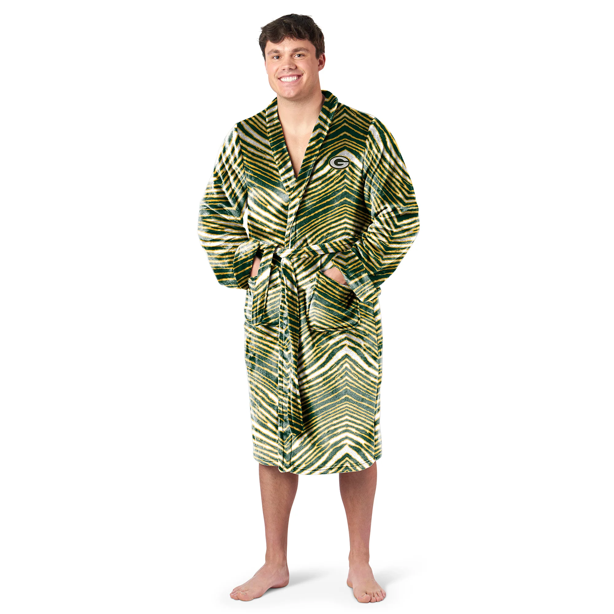 Zubaz X Northwest SCATTER PRINT ROBE ZUBAZ - PACKERS