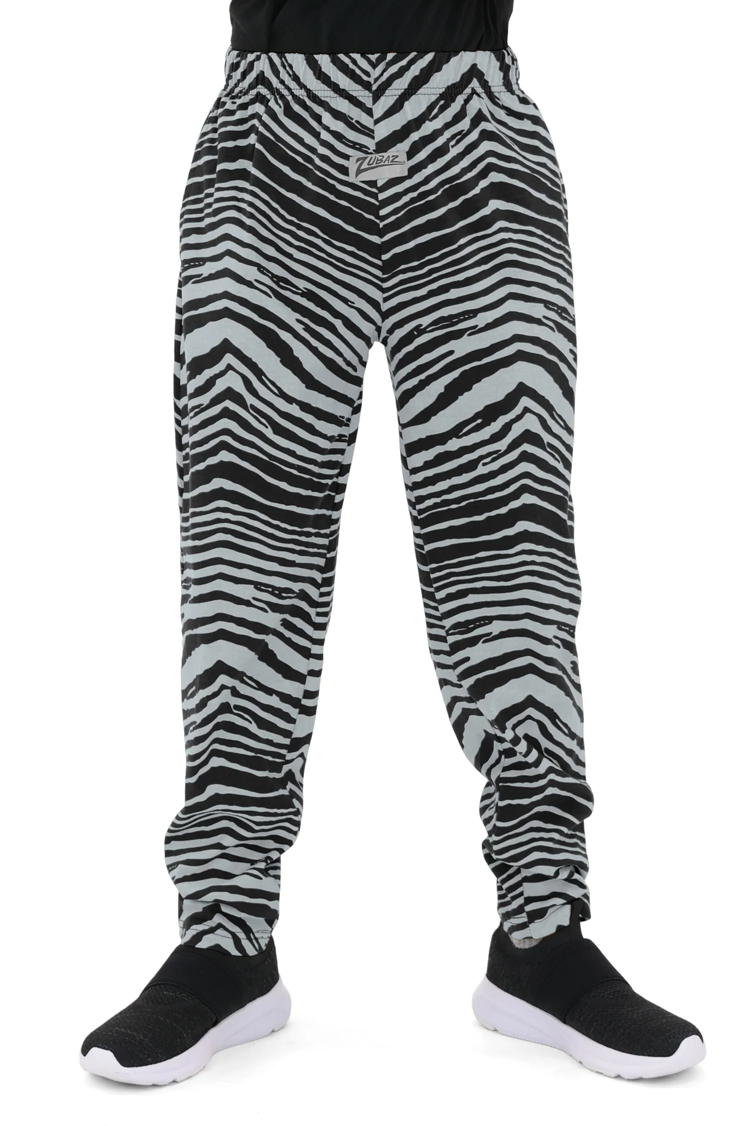 Zubaz Youth Unisex Z88 2 Color Zebra Pant, BLACK/GRAY - Image 5