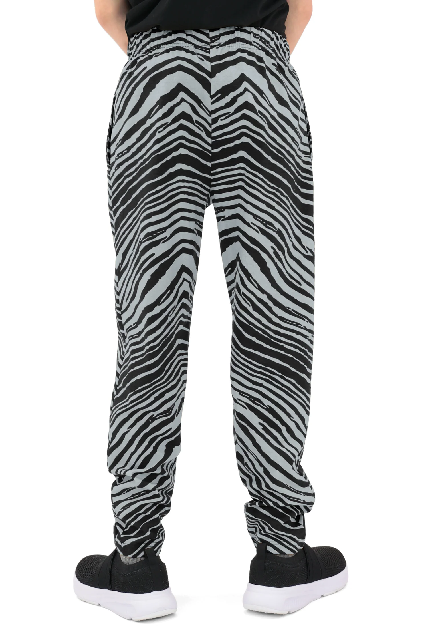 Zubaz Youth Unisex Z88 2 Color Zebra Pant, BLACK/GRAY - Image 6