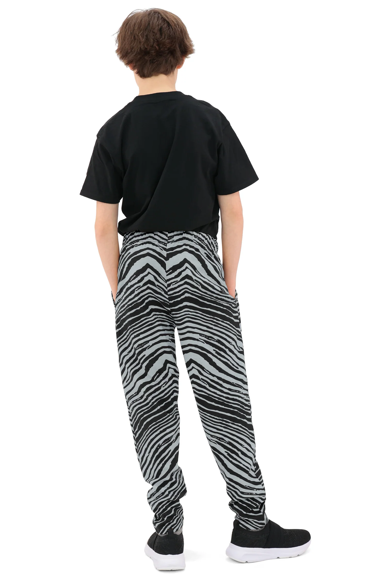 Zubaz Youth Unisex Z88 2 Color Zebra Pant, BLACK/GRAY - Image 9