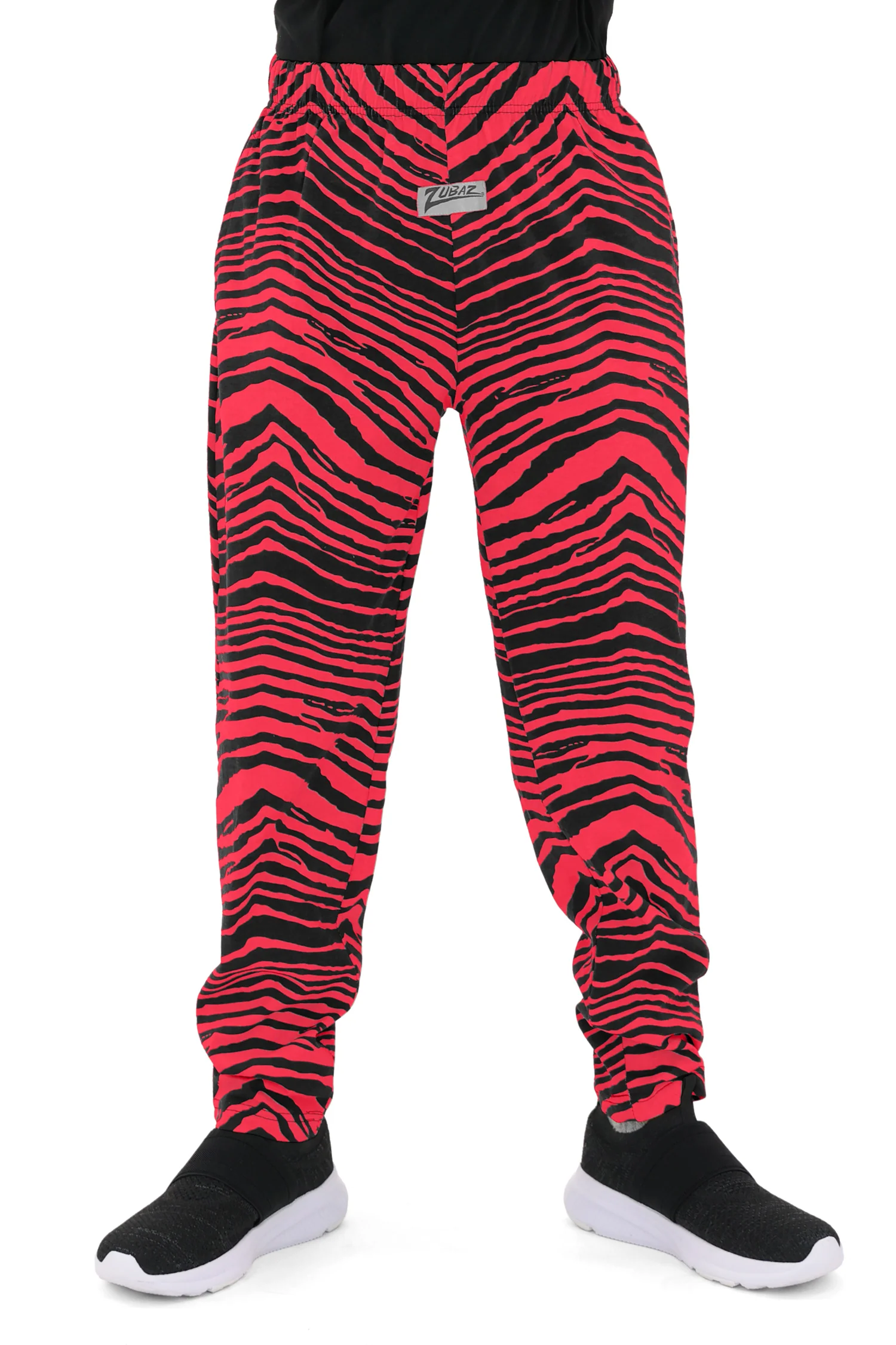 Zubaz Youth Unisex Z88 2 Color Zebra Pant, BLACK/RED - Image 6