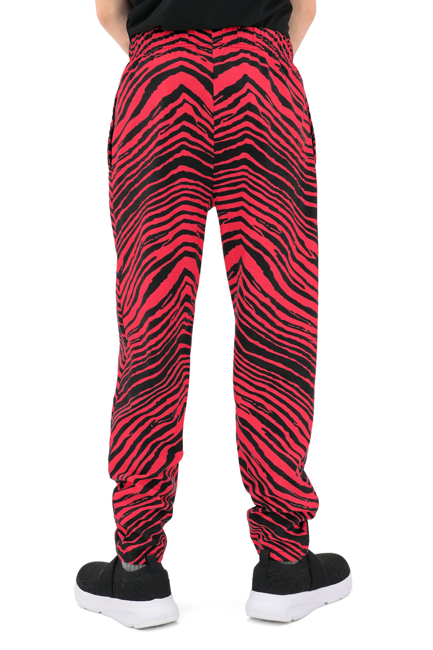 Zubaz Youth Unisex Z88 2 Color Zebra Pant, BLACK/RED - Image 7