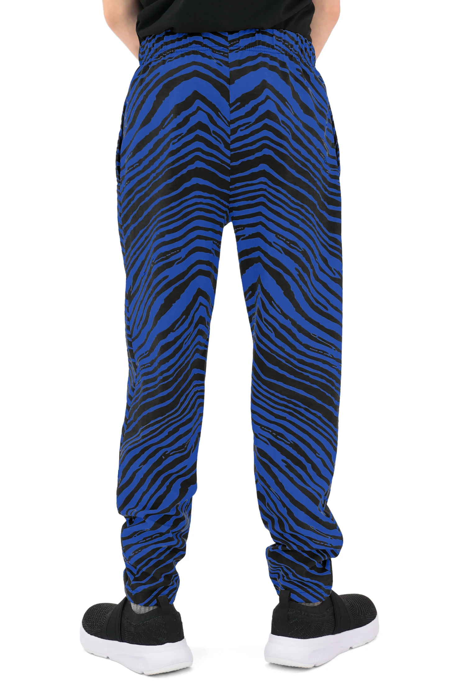 Zubaz Youth Unisex Z88 2 Color Zebra Pant, BLACK/ROYAL - Image 4