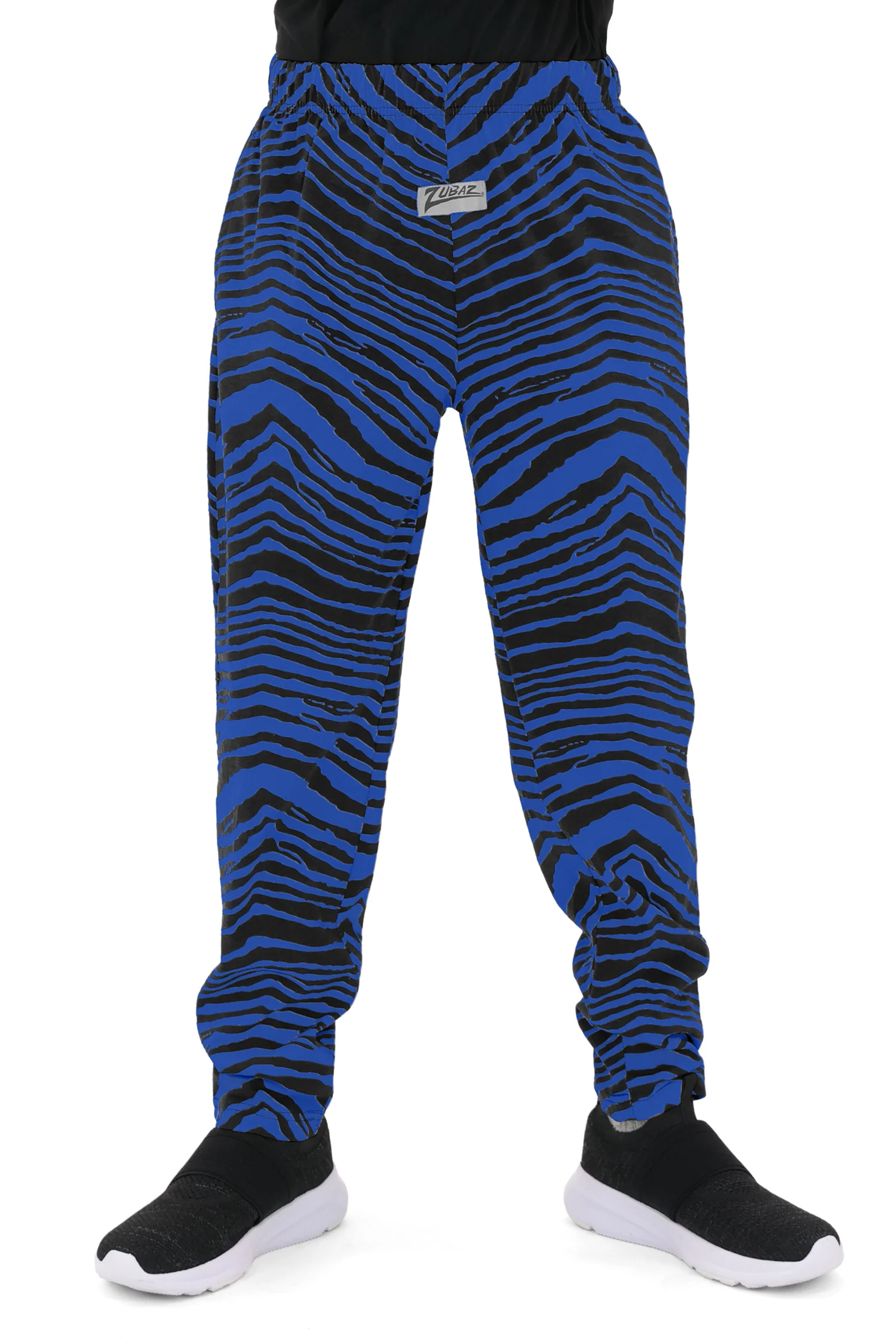 Zubaz Youth Unisex Z88 2 Color Zebra Pant, BLACK/ROYAL - Image 5