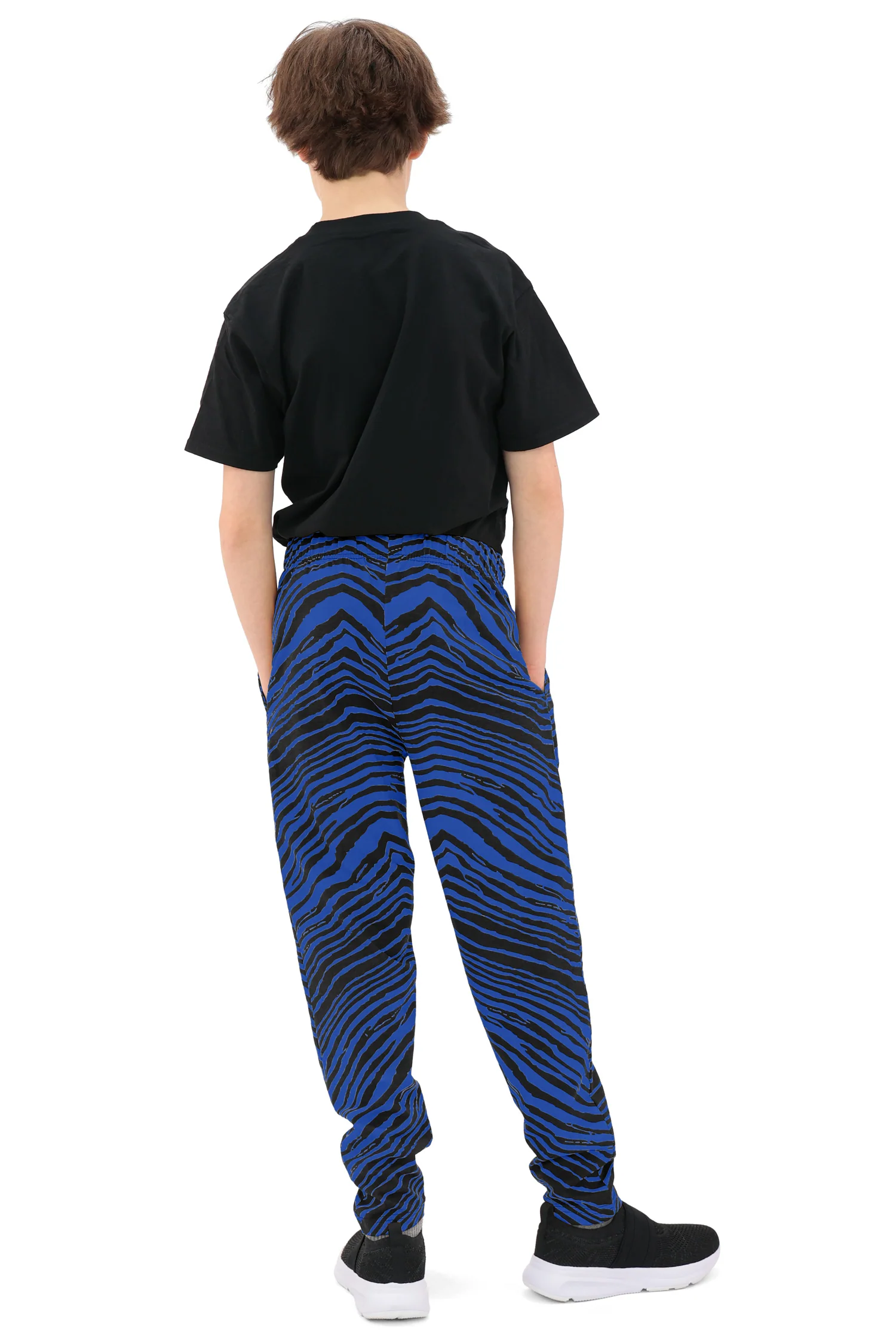 Zubaz Youth Unisex Z88 2 Color Zebra Pant, BLACK/ROYAL - Image 9