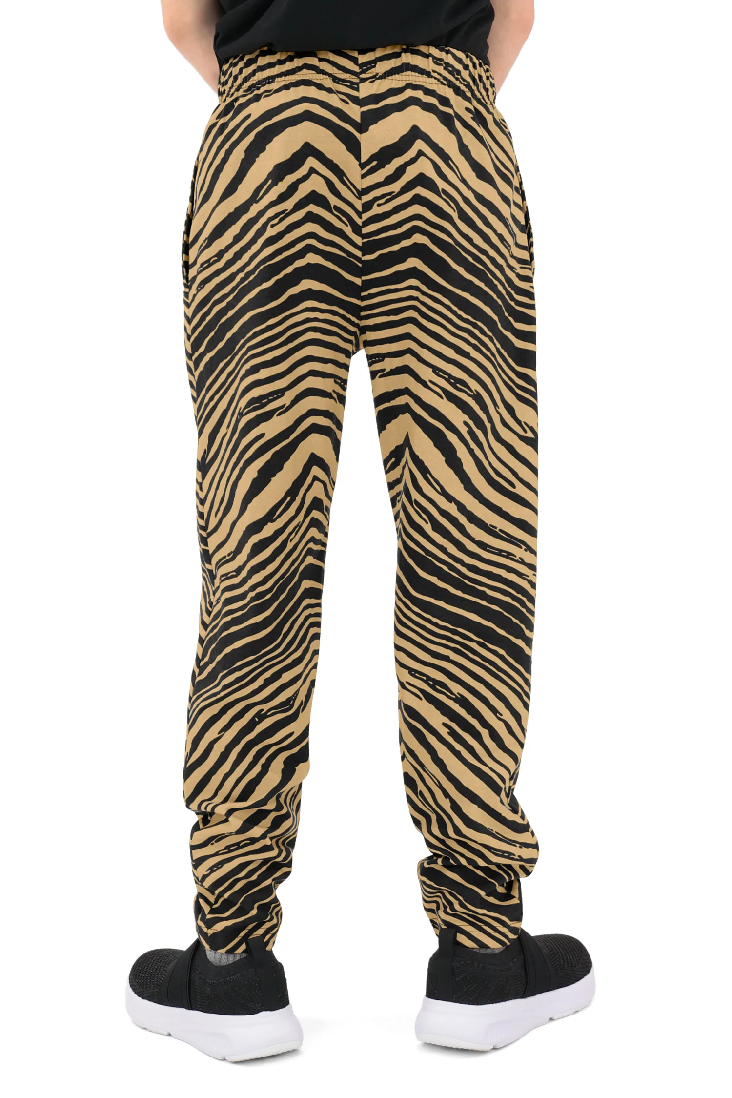 Zubaz Youth Unisex Z88 2 Color Zebra Pant, BLACK/TAN - Image 4