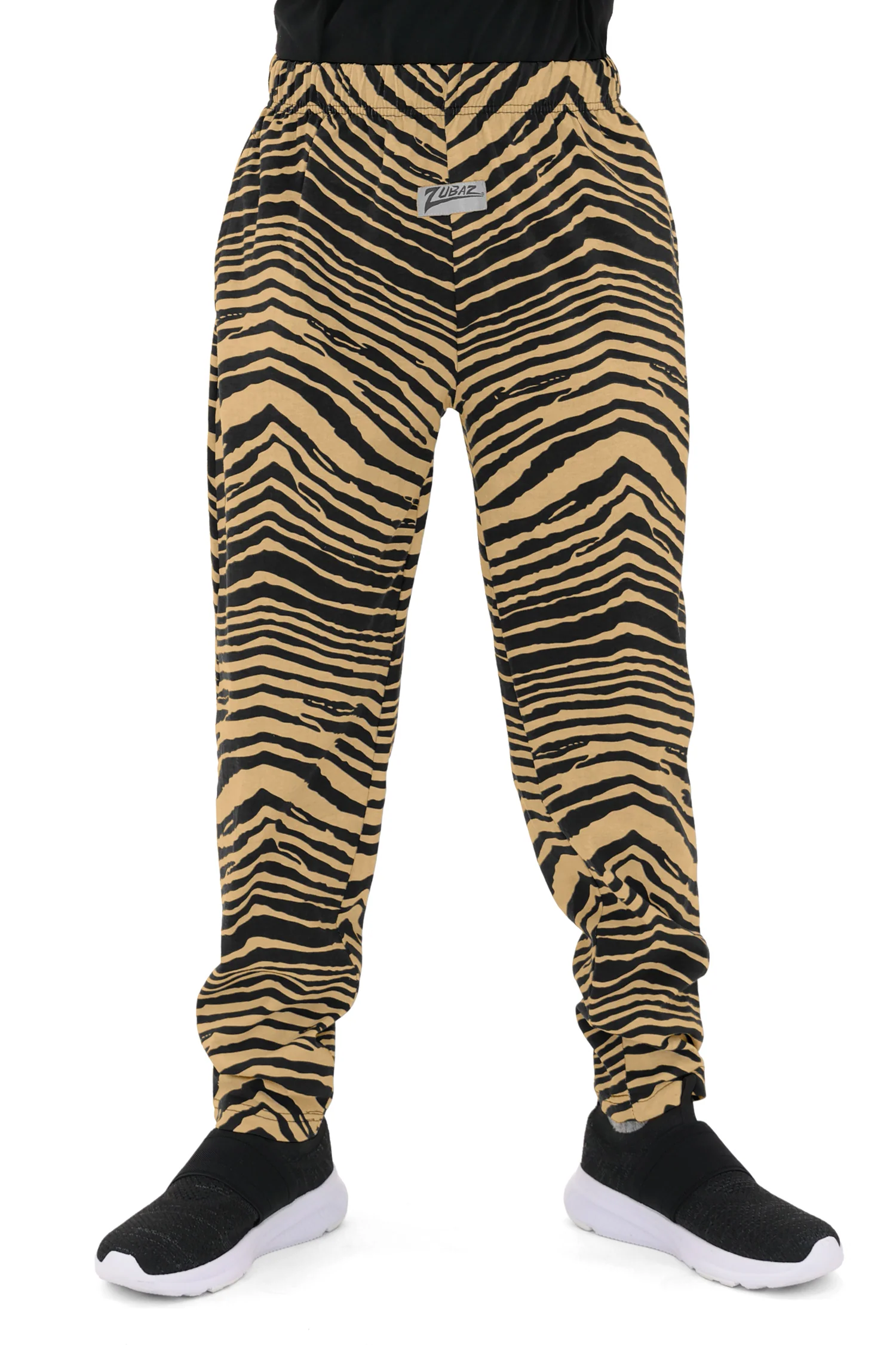 Zubaz Youth Unisex Z88 2 Color Zebra Pant, BLACK/TAN - Image 5
