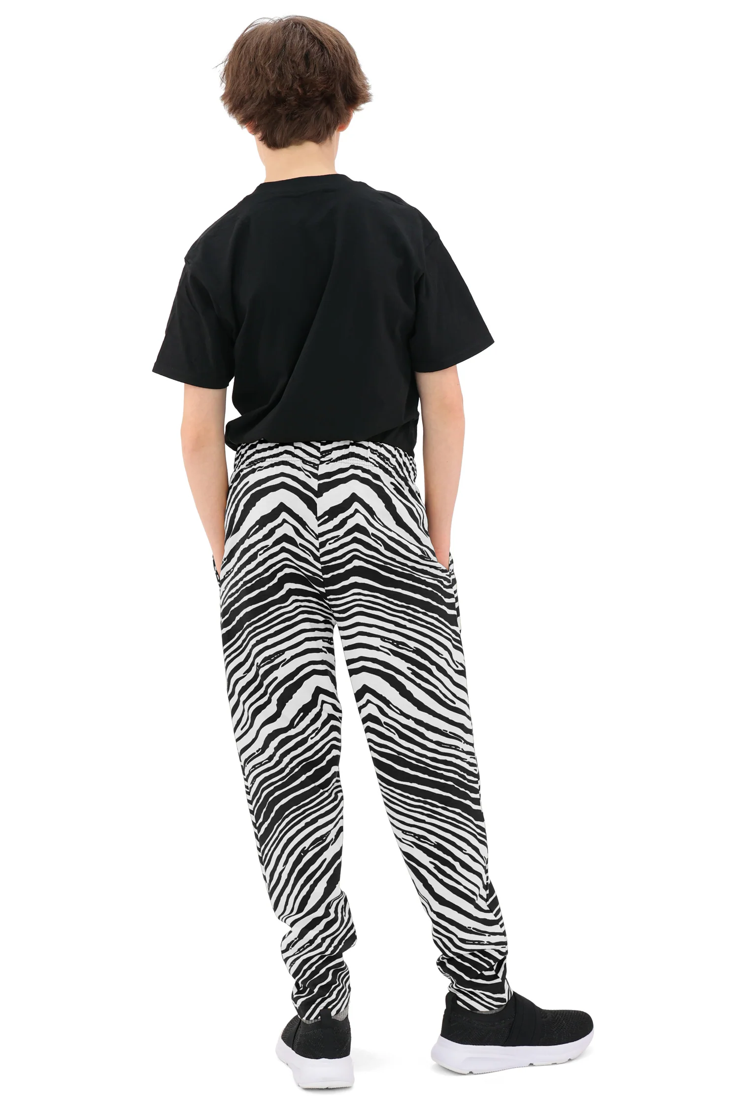 Zubaz Youth Unisex Z88 2 Color Zebra Pant, BLACK/WHITE - Image 9
