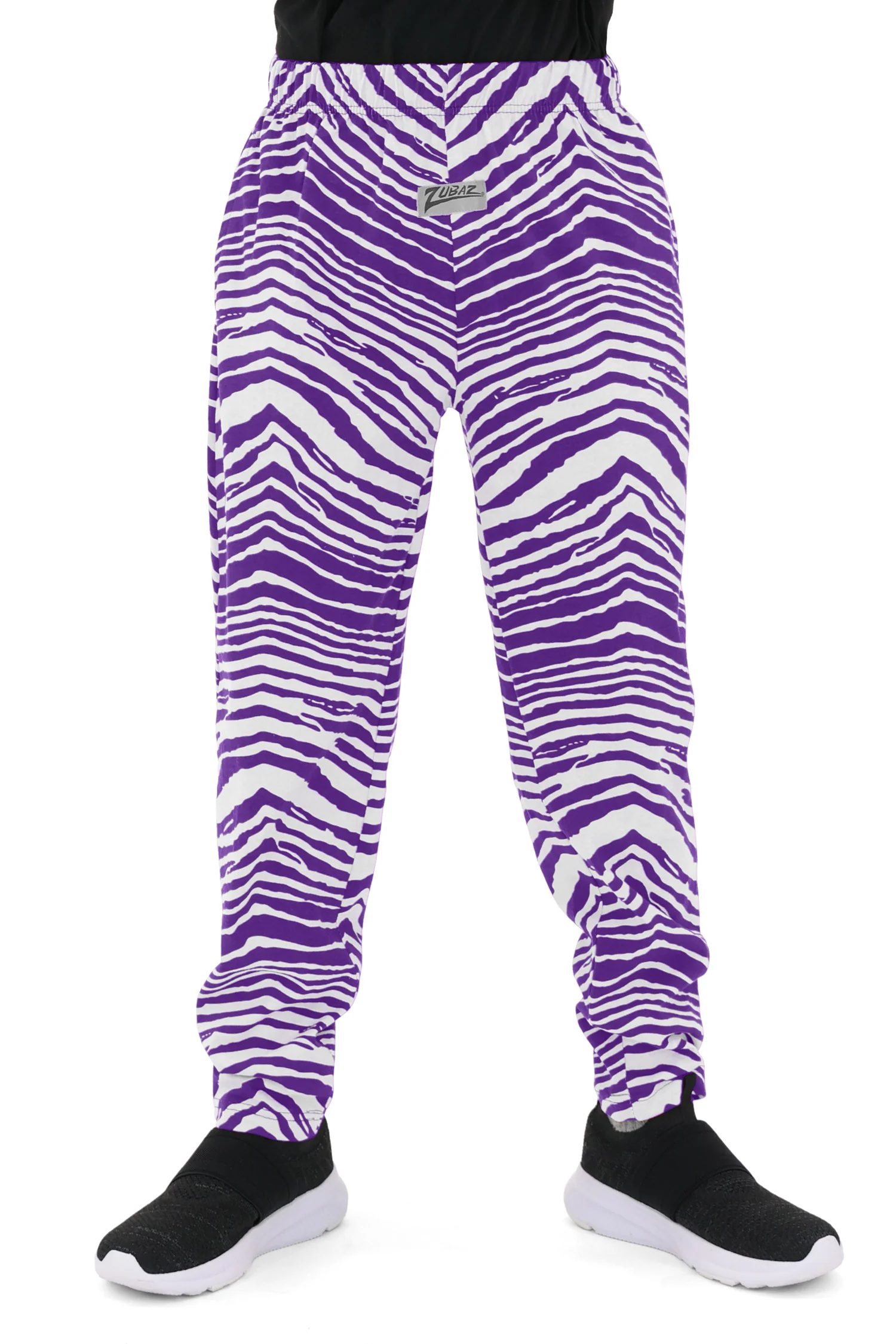 Zubaz Youth Unisex Z88 2 Color Zebra Pant, PURPLE/WHITE - Image 6