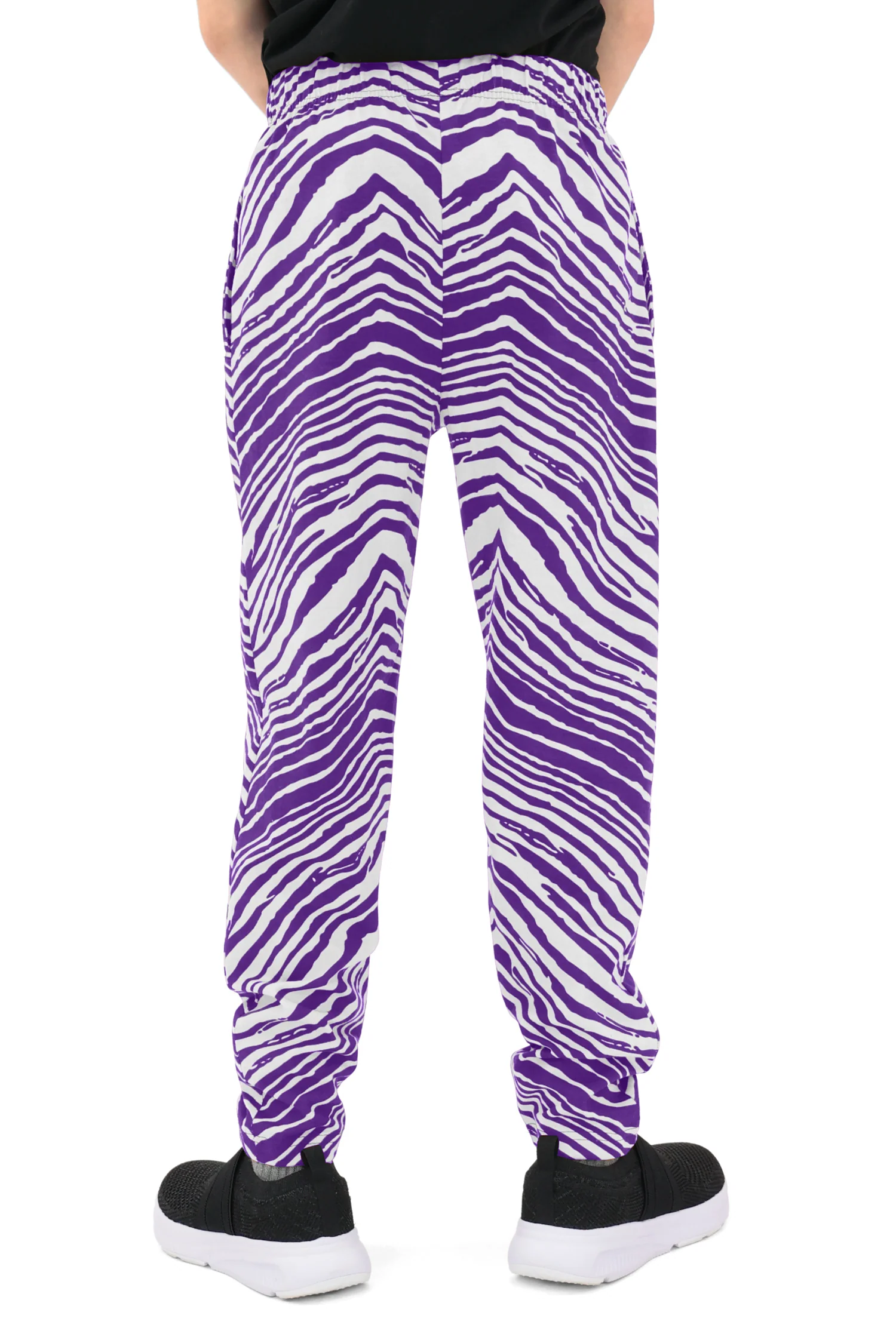Zubaz Youth Unisex Z88 2 Color Zebra Pant, PURPLE/WHITE - Image 7