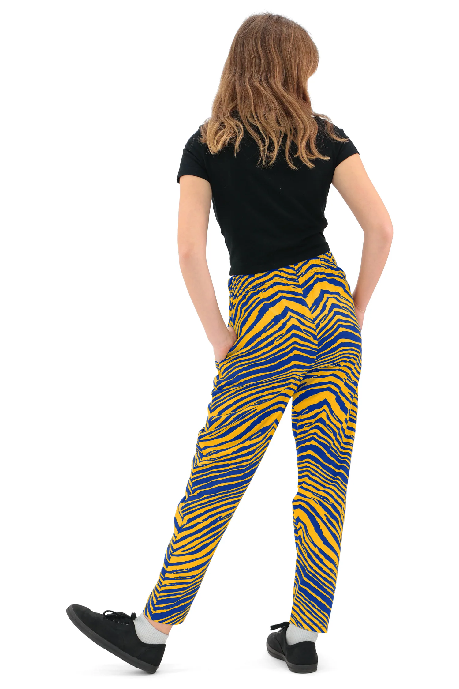 Zubaz Youth Unisex Z88 2 Color Zebra Pant, ROYAL/GOLD - Image 7