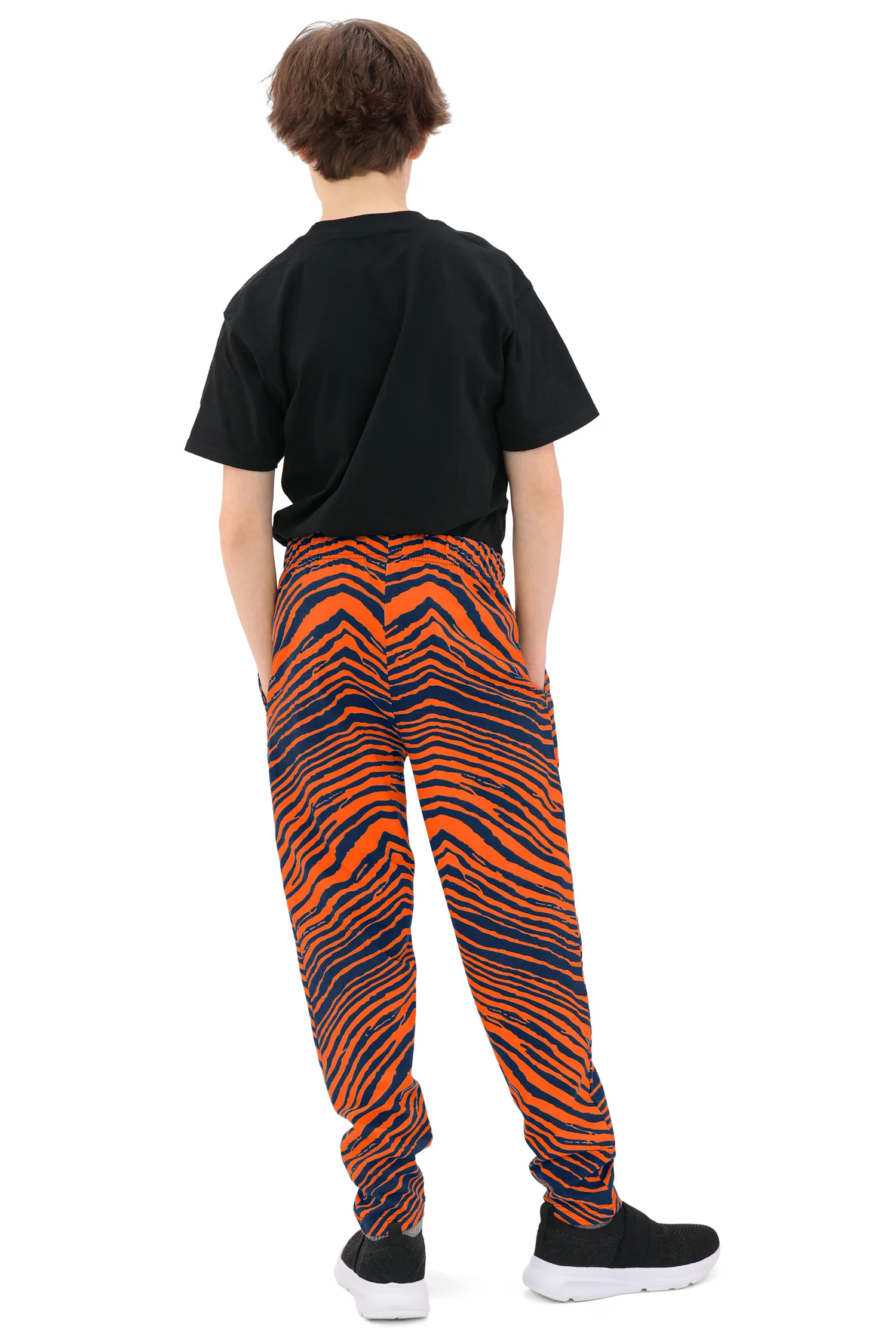 Zubaz Youth Unisex Z88 2 Color Zebra Pant, Navy/ORANGE - Image 10