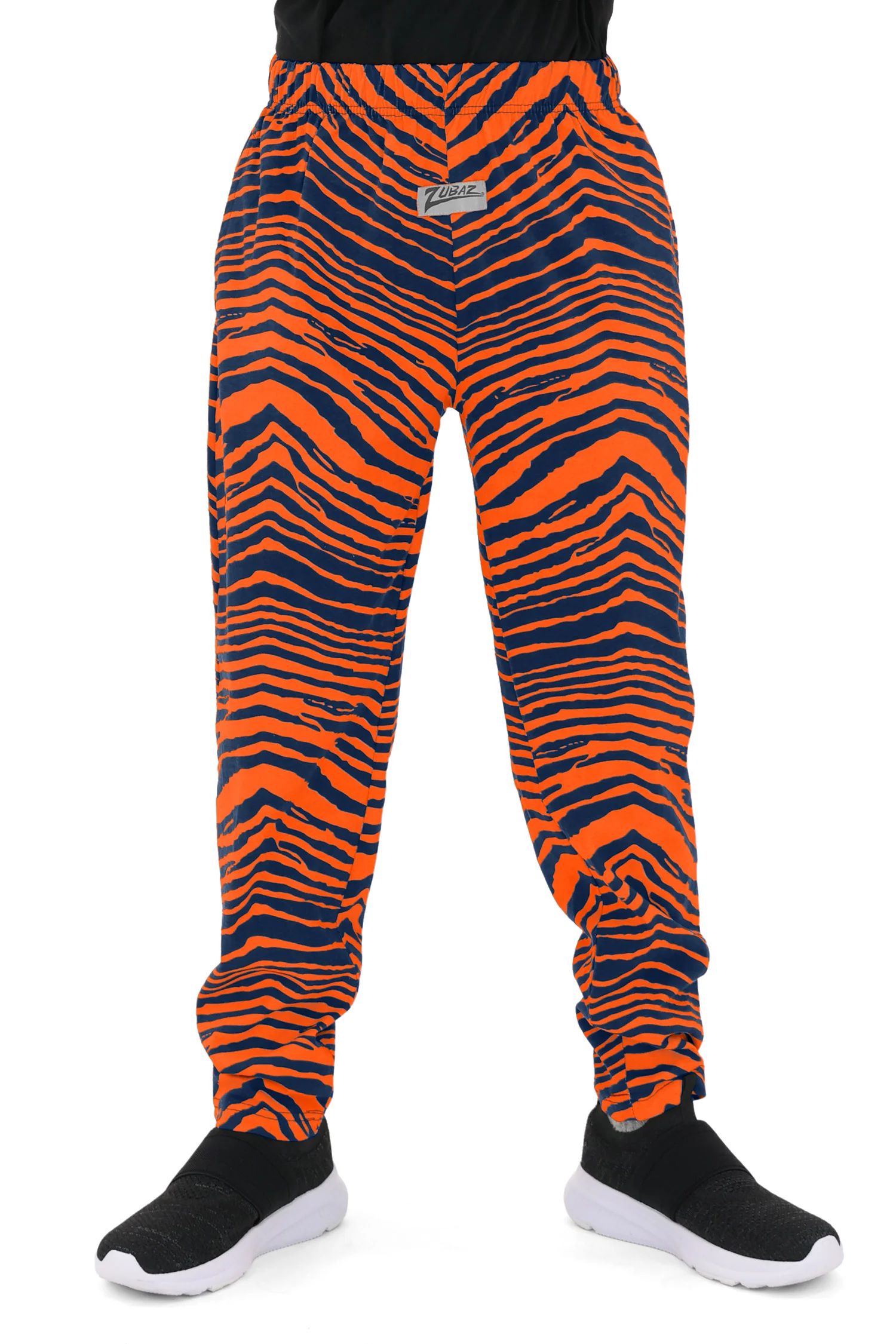 Zubaz Youth Unisex Z88 2 Color Zebra Pant, Navy/ORANGE - Image 6