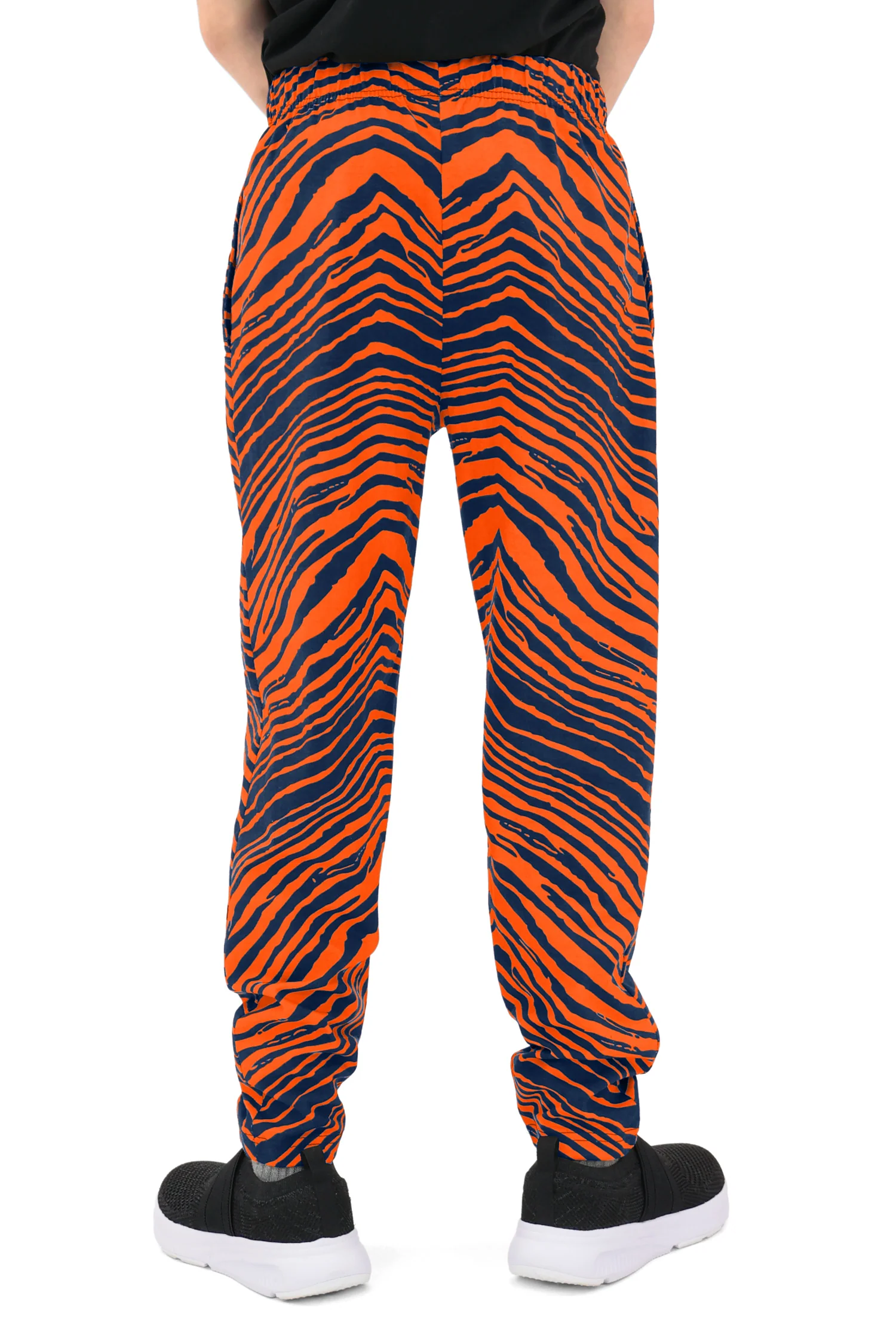 Zubaz Youth Unisex Z88 2 Color Zebra Pant, Navy/ORANGE - Image 7