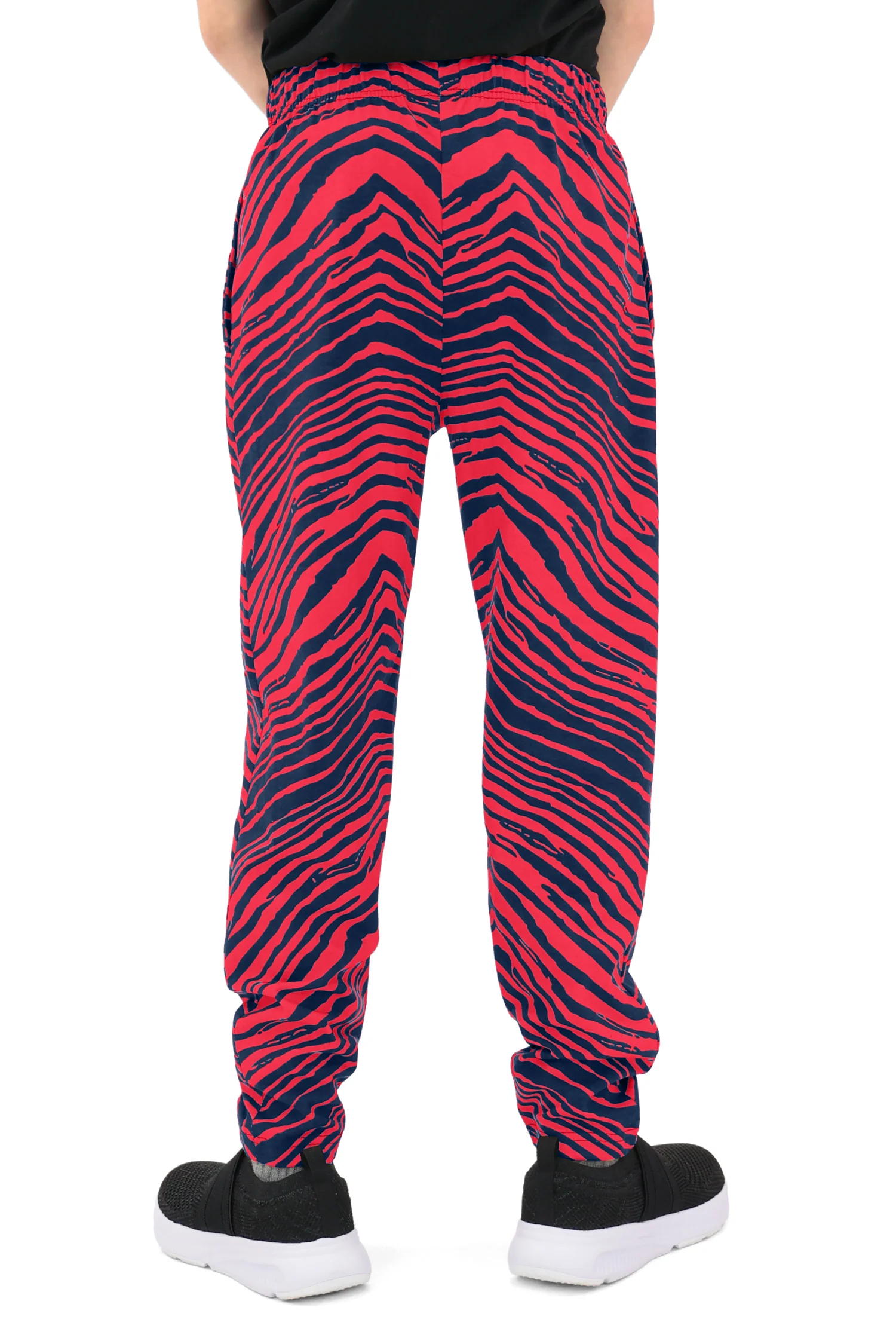 Zubaz Youth Unisex Z88 2 Color Zebra Pant, Navy/RED - Image 7