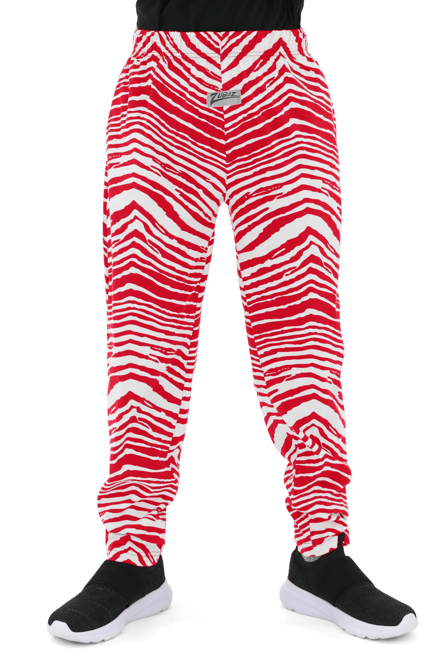 Zubaz Youth Unisex Z88 2 Color Zebra Pants, Red/White - Image 5