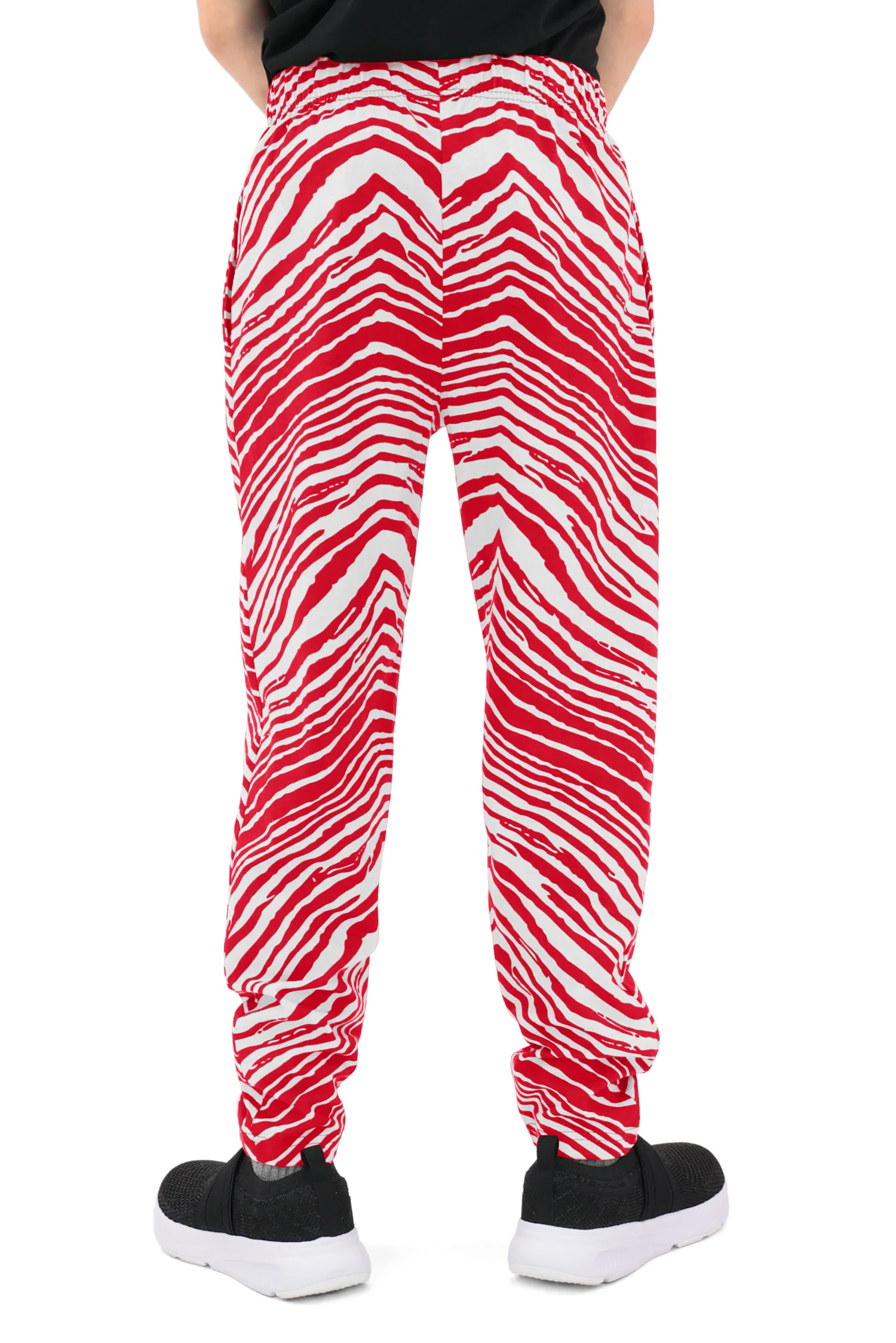 Zubaz Youth Unisex Z88 2 Color Zebra Pants, Red/White - Image 6