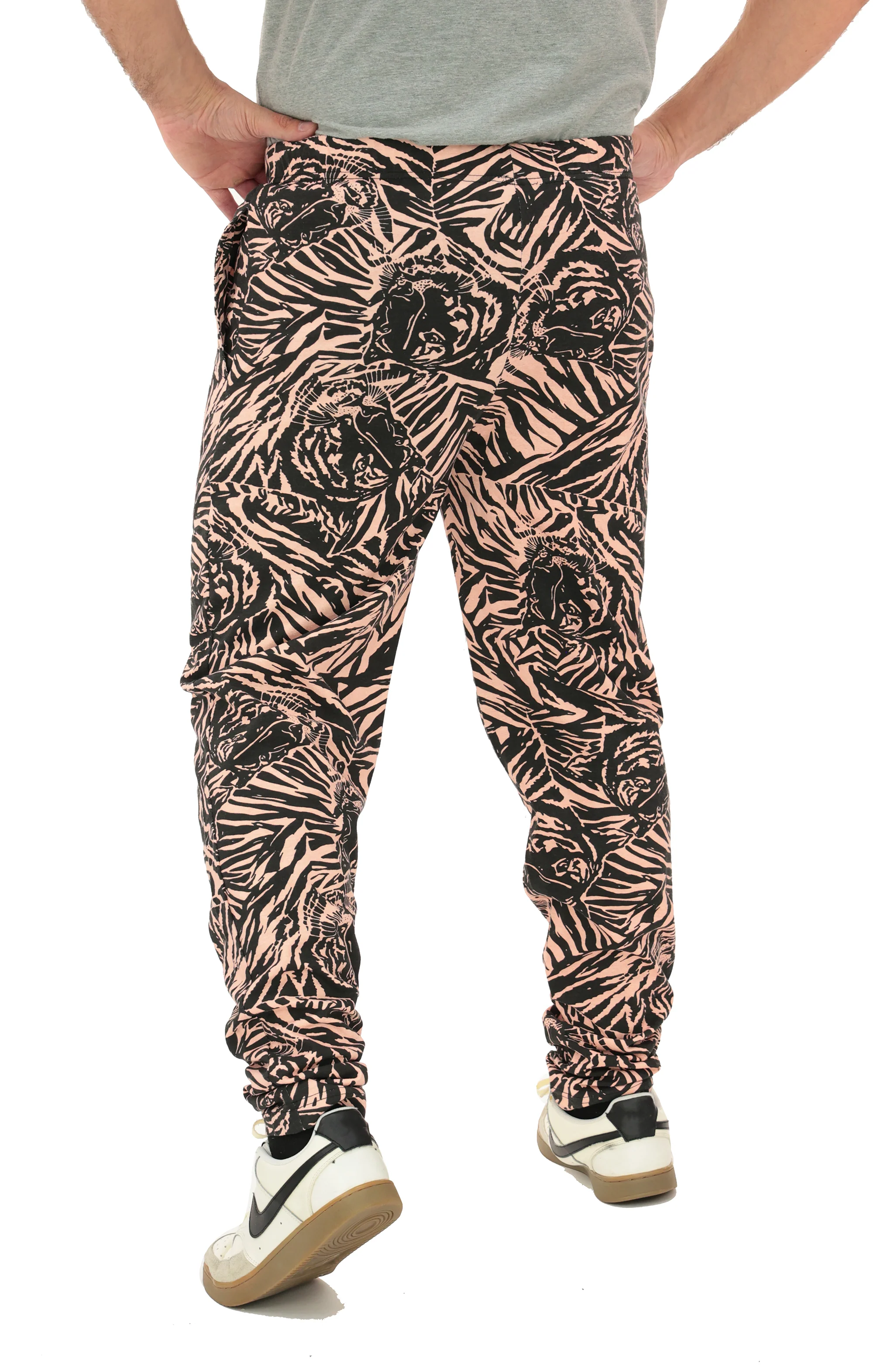 Zubaz Youth Unisex Z88 Tiger Pants, Light Pink/Black - Image 2
